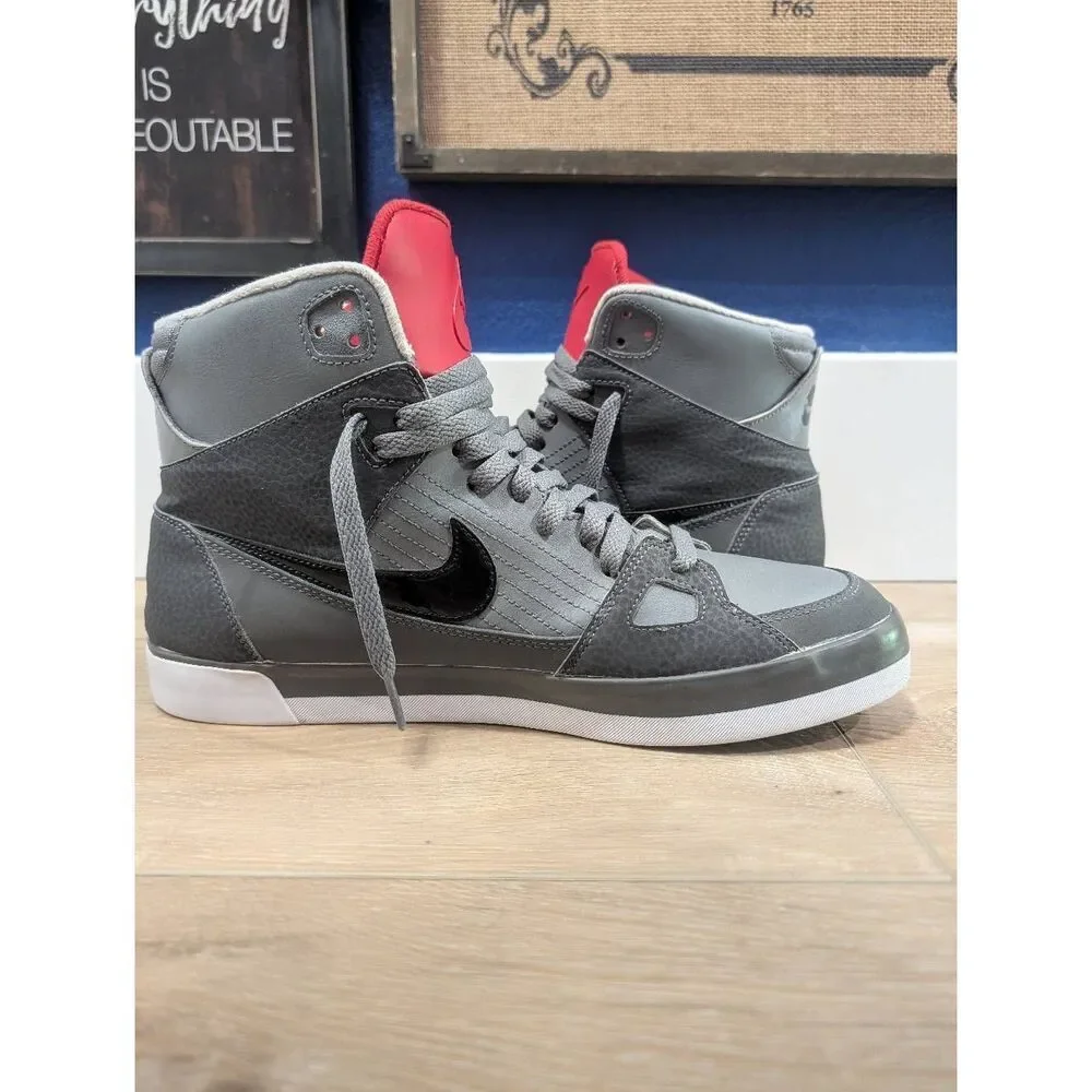 Nike Flight AC High Tops Grey Red Mens 12 Nubuck Leather 577128-003 2013 RARE
